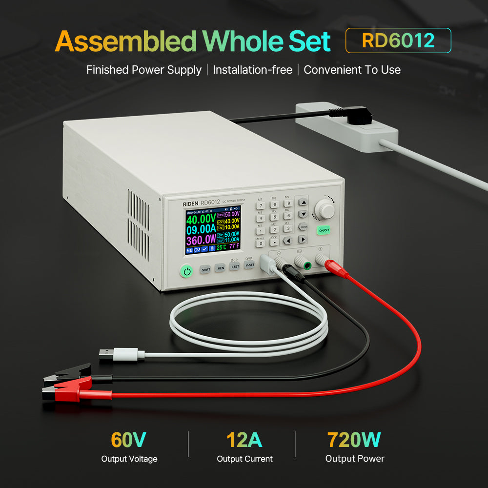 RIDEN RD6012 Bench DC Power Supply, Complete Assembled Unit, 60V 12A 720W