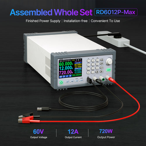 RIDEN RD6012P-Max Bench DC Power Supply, Complete Assembled Unit, 60V 12A 720W