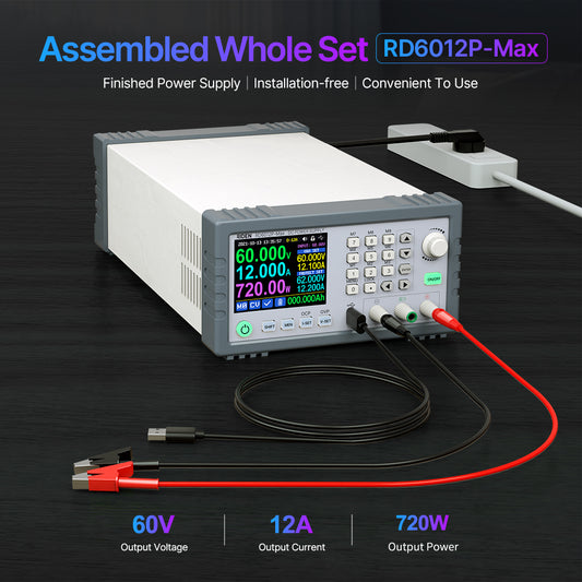 RIDEN RD6012P-Max Bench DC Power Supply, Complete Assembled Unit, 60V 12A 720W