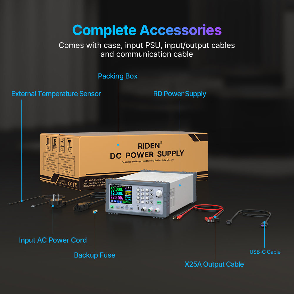RIDEN RD6012P-Max Bench DC Power Supply, Complete Assembled Unit, 60V 12A 720W