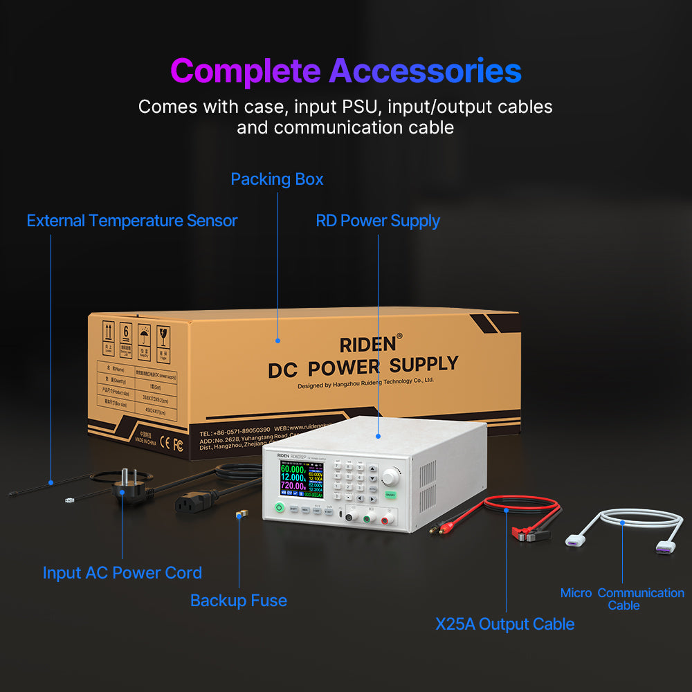 RIDEN RD6012P Bench DC Power Supply, Complete Assembled Unit, 60V 12A 720W
