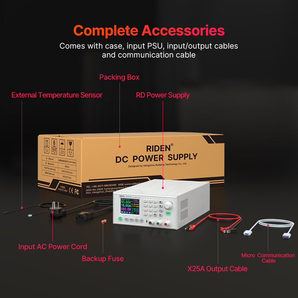 RIDEN RD6018 Bench DC Power Supply, Complete Assembled Unit, 60V 18A 1080W