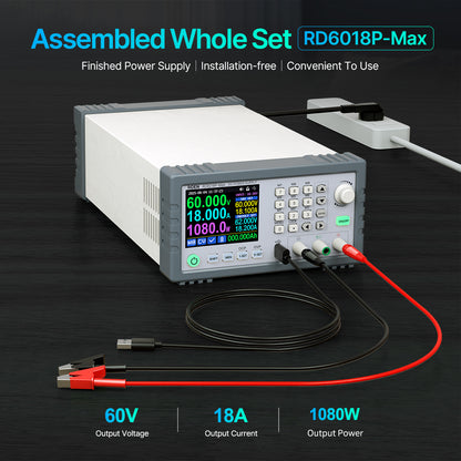 RIDEN RD6018P-Max Bench DC Power Supply, Complete Assembled Unit, 60V 18A 1080W
