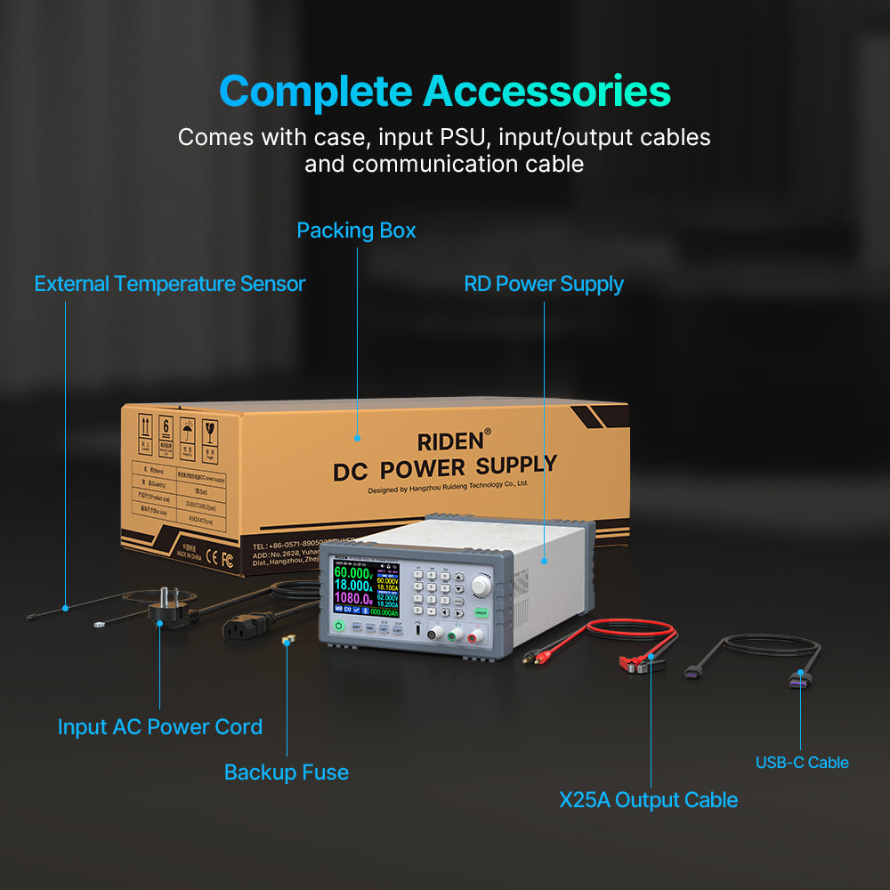 RIDEN RD6018P-Max Bench DC Power Supply, Complete Assembled Unit, 60V 18A 1080W
