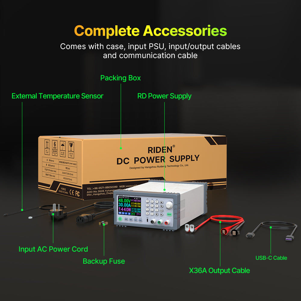 RIDEN RD6030-Max Bench DC Power Supply, Complete Assembled Unit, 60V 30A 1440W