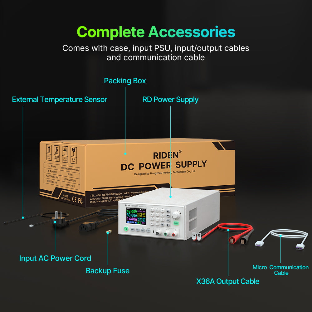 RIDEN RD6030 Bench DC Power Supply, Complete Assembled Unit, 60V 30A 1440W